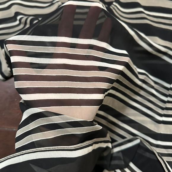 Soprano Women's sheer Striped Black Blouse Size Small - Picture 2 of 6